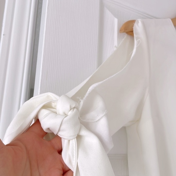 ASOS White Raw Hem Shift Dress Size 2 - Picture 4 of 9